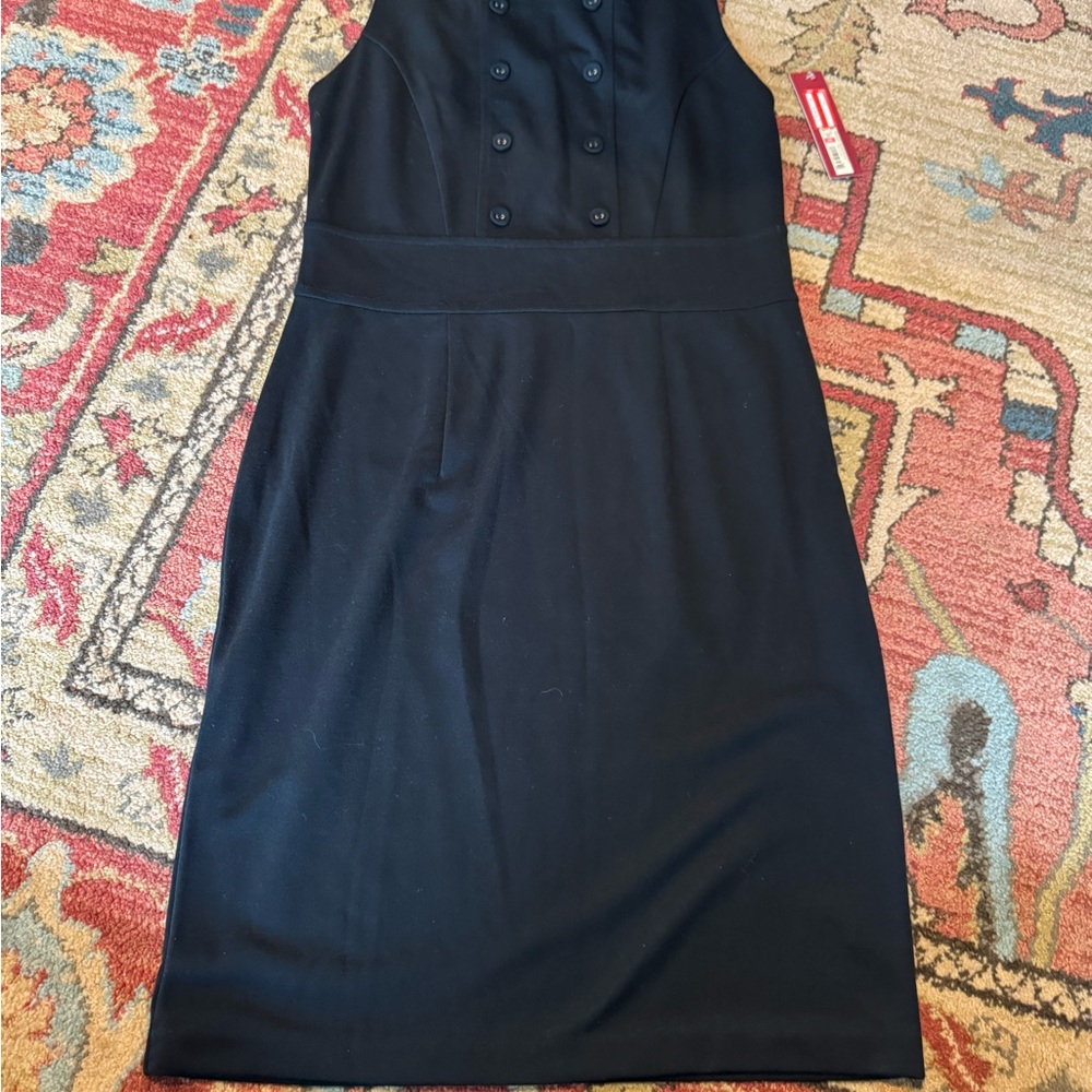 Merona Black Button-Front Midi Dress
